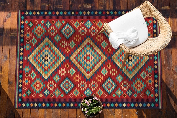 Tappeto esterno Triangoli Retrò Colorati