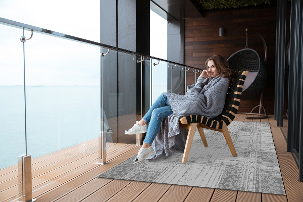 Tappeto per terrazzo Mosaico Grigio