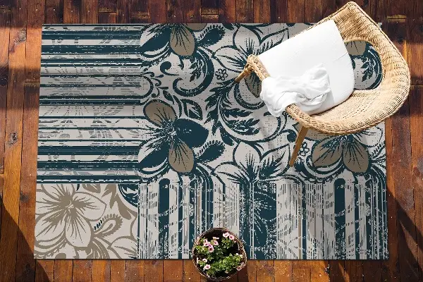 Tappeto da esterno Fiori E Linee