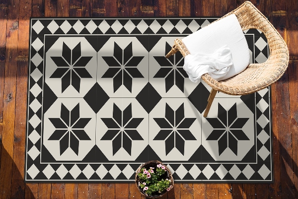 Tappeto esterno Stelle In Bianco E Nero