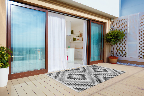 Tappeto esterno Pattern Geometrico Grigio