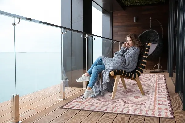 Tappeto balcone Diamanti Rosa Pallido