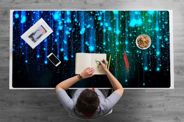 Sottomano da scrivania Particelle Blu