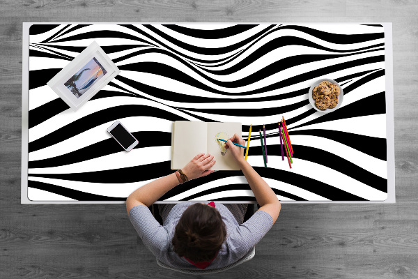 Sottomano da scrivania Onde In Bianco E Nero