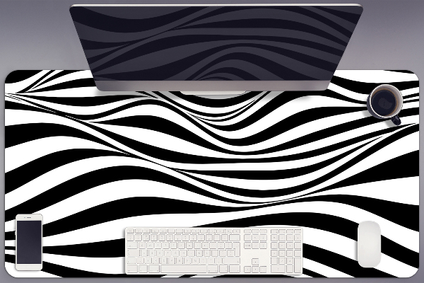 Sottomano da scrivania Onde In Bianco E Nero