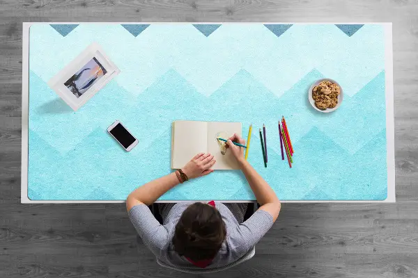 Sottomano da scrivania Zigzag Blu