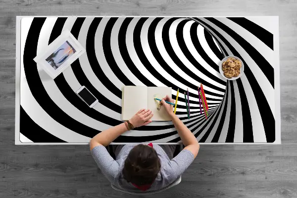 Sottomano da scrivania Vortice In Bianco E Nero