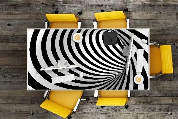 Sottomano da scrivania Vortice In Bianco E Nero