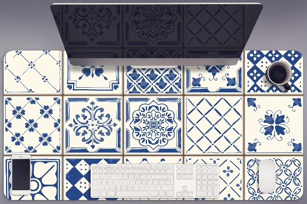 Sottomano da scrivania Piastrelle Blu