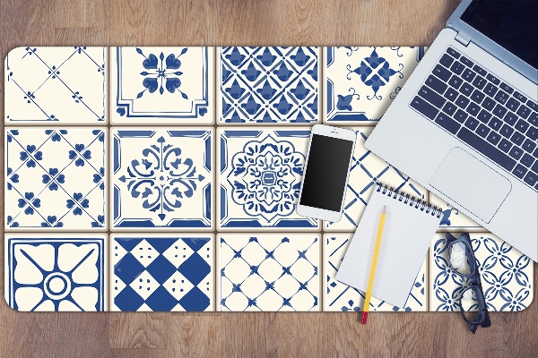 Sottomano da scrivania Piastrelle Blu