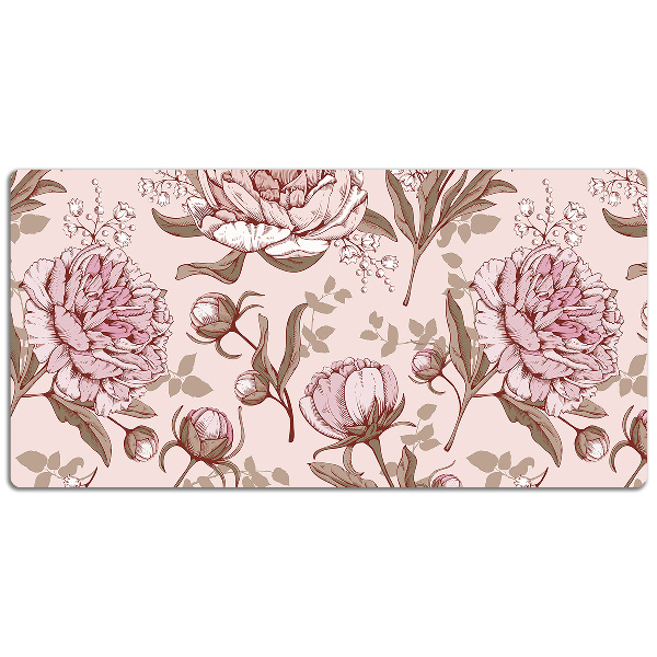 Tappetino da scrivania Peonie Rosa