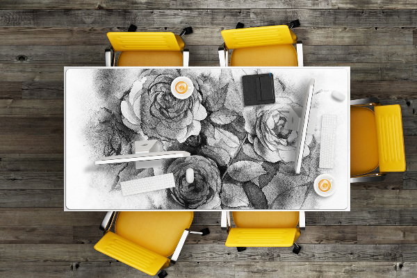 Sottomano da scrivania Rose In Bianco E Nero