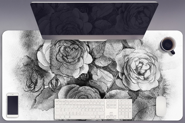 Sottomano da scrivania Rose In Bianco E Nero