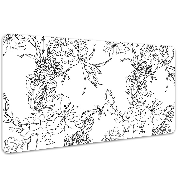 Sottomano da scrivania Fiori In Bianco E Nero
