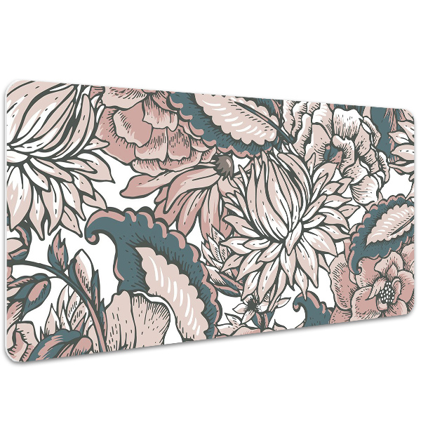 Sottomano da scrivania Fiori Rosa