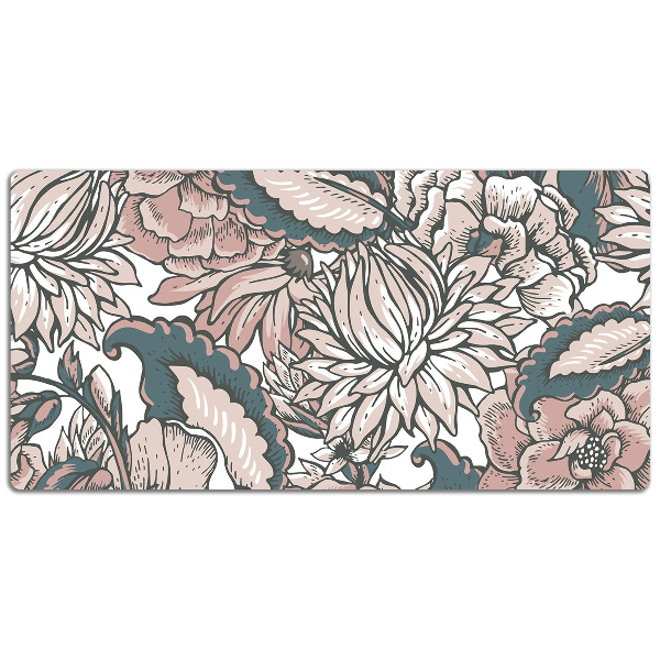 Sottomano da scrivania Fiori Rosa