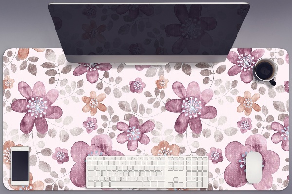 Sottomano da scrivania Fiori Rosa