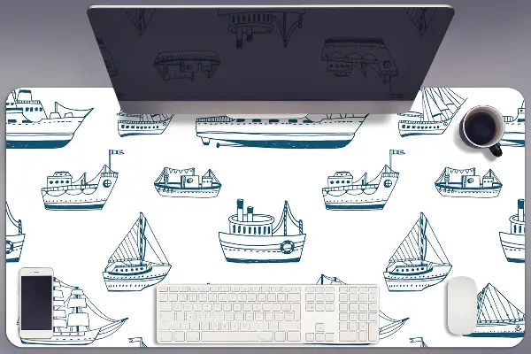 Sottomano da scrivania Navi Blu