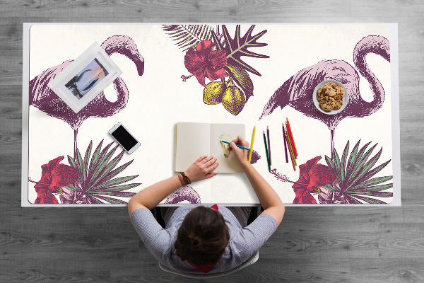 Sottomano da scrivania Flamingo E Hibiscus