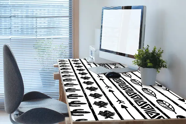 Sottomano da scrivania Boho In Bianco E Nero