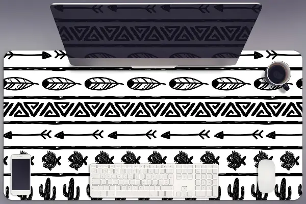 Sottomano da scrivania Boho In Bianco E Nero