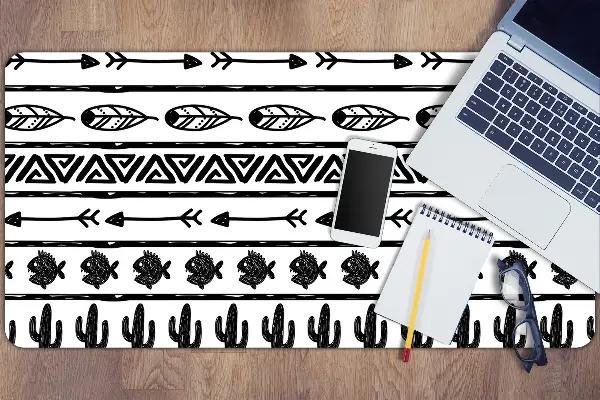 Sottomano da scrivania Boho In Bianco E Nero