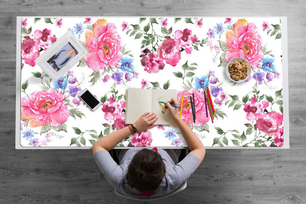 Sottomano da scrivania Fiori Rosa