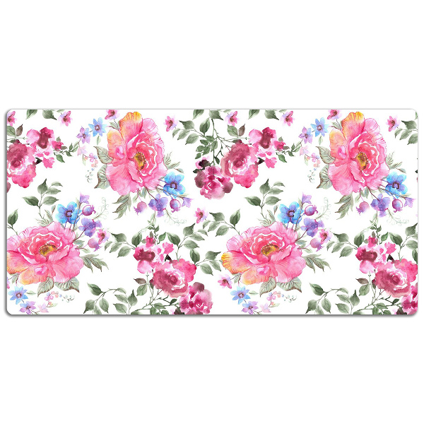 Sottomano da scrivania Fiori Rosa