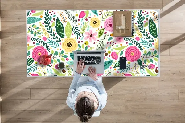 Sottomano da scrivania Fiori Colorati