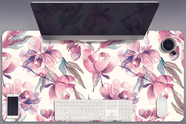 Sottomano da scrivania Fiori Rosa