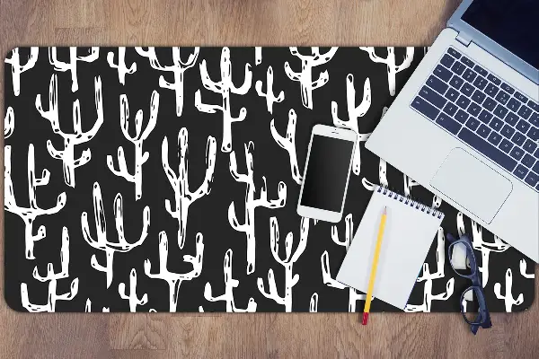 Sottomano da scrivania Cactus Disegnati Bianchi