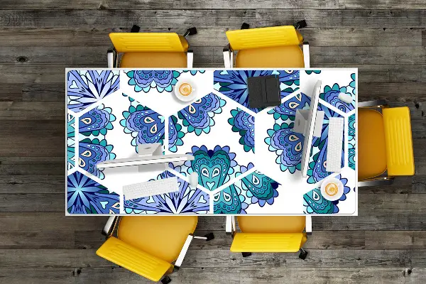 Sottomano da scrivania Fiori Esagonali