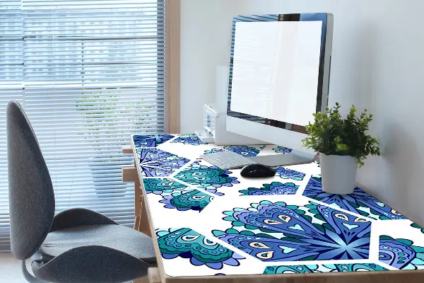 Sottomano da scrivania Fiori Esagonali