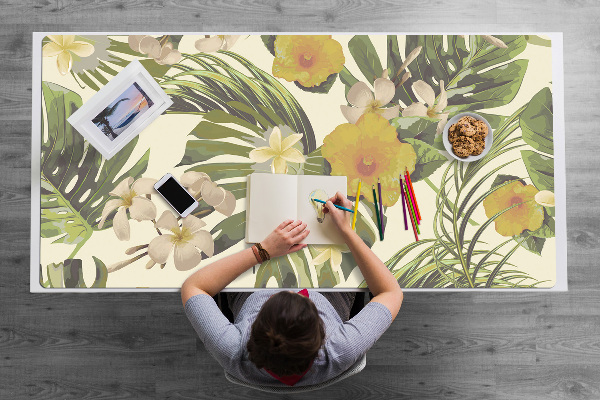 Tappetino da scrivania Foglie E Fiori Tropicali