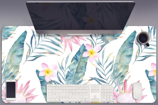 Sottomano da scrivania Fiori Rosa Chiaro