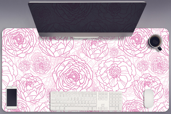 Sottomano da scrivania Fiori Rosa