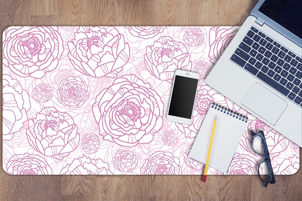 Sottomano da scrivania Fiori Rosa