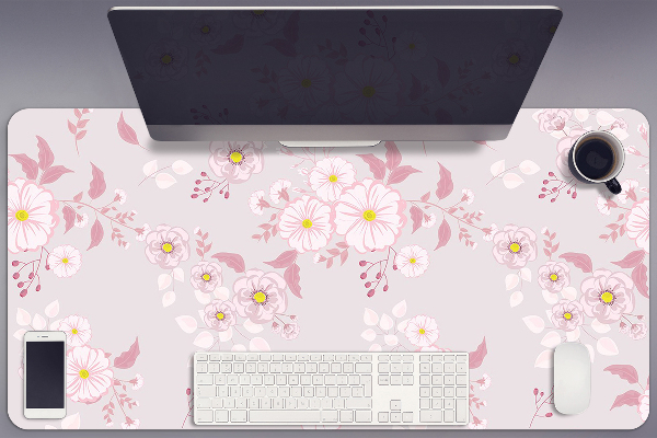 Sottomano da scrivania Piccoli Fiori Rosa