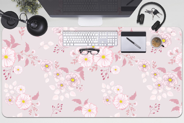 Sottomano da scrivania Piccoli Fiori Rosa