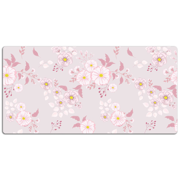 Sottomano da scrivania Piccoli Fiori Rosa