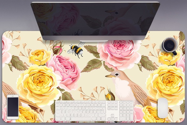 Tappetino da scrivania Uccelli E Rose