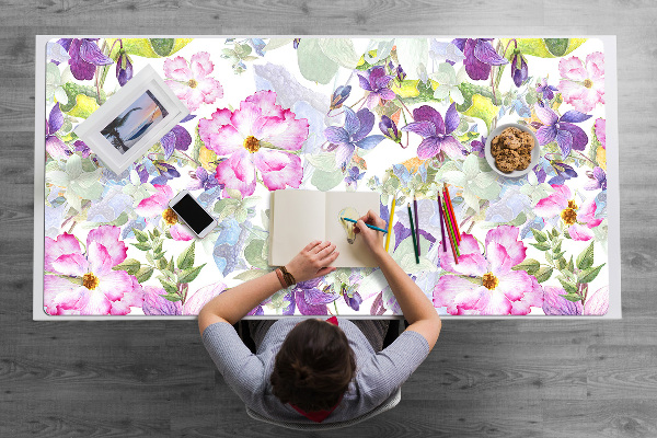 Sottomano da scrivania Fiori Viola