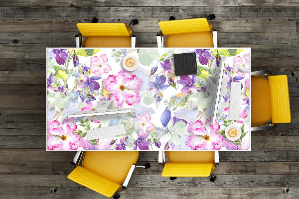 Sottomano da scrivania Fiori Viola