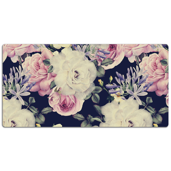 Sottomano da scrivania Rose Vintage Bianche