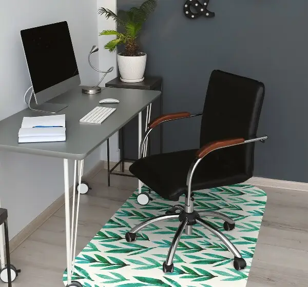 Tappeto per sedia con ruote Foglie Verdi