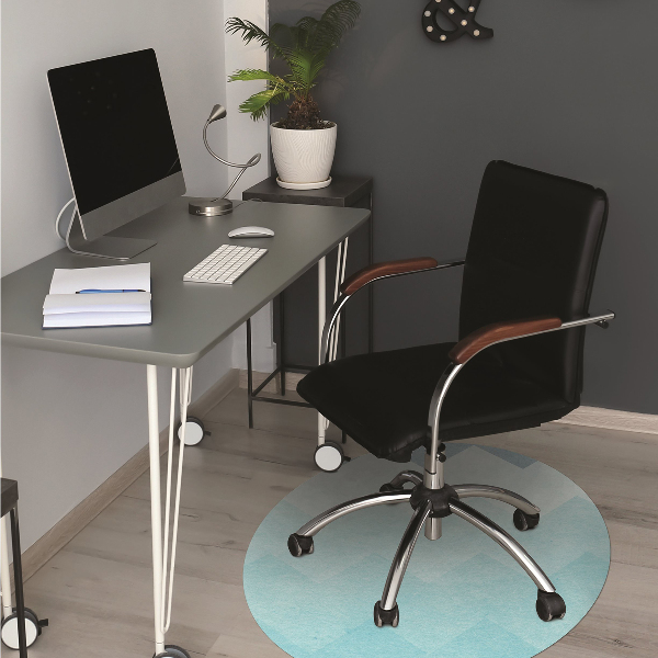 Tappeto per sedia con ruote Zigzag Blu