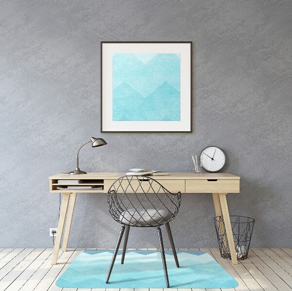 Tappeto per sedia con ruote Zigzag Blu