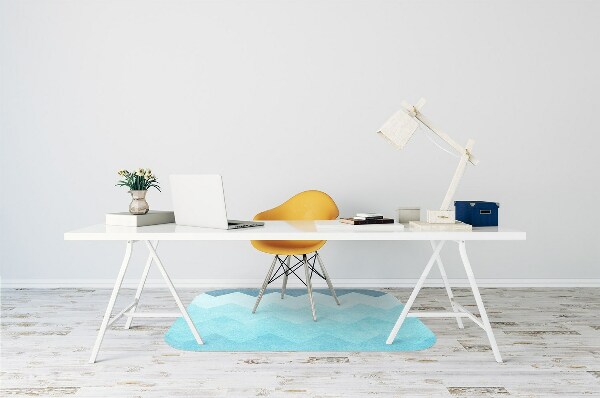 Tappeto per sedia con ruote Zigzag Blu