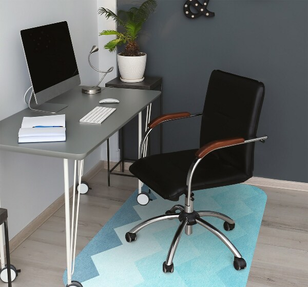 Tappeto per sedia con ruote Zigzag Blu