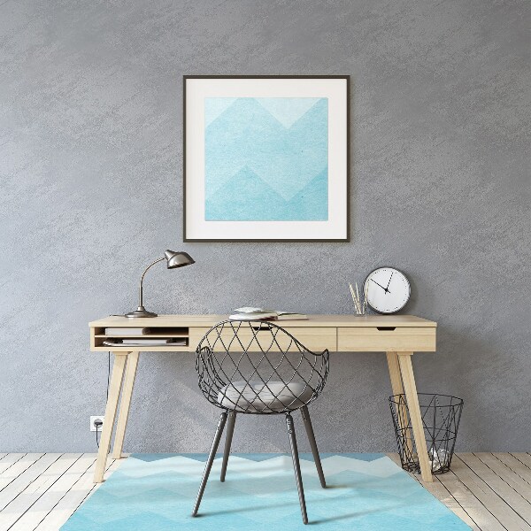 Tappeto per sedia con ruote Zigzag Blu